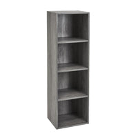 Estantería Cubo 4 estantes de tablero laminado gris de 106x30 cm