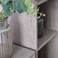 Estantería Cubo 4 estantes de tablero laminado gris de 106x30 cm