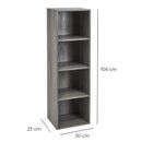 Estantería Cubo 4 estantes de tablero laminado gris de 106x30 cm