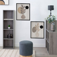 Estantería Cubo 4 estantes de tablero laminado gris de 106x30 cm