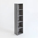 Estantería Cubo 5 estantes de tablero laminado gris de 132x30 cm