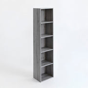 Estante Cubo com 5 prateleiras de aglomerado laminado cinzento de 132x30 cm