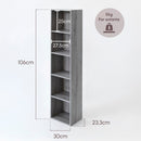 Estantería Cubo 5 estantes de tablero laminado gris de 132x30 cm