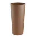 Paragüero redondo tapizado en piel vegana marrón de 26x26x55 cm