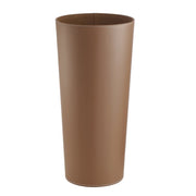 Paragüero redondo tapizado en piel vegana marrón de 26x26x55 cm