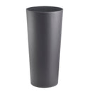 Paragüero redondo tapizado en piel vegana gris de 26x26x55 cm