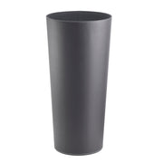 Paragüero redondo tapizado en piel vegana gris de 26x26x55 cm