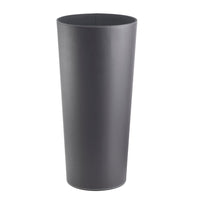 Paragüero redondo tapizado en piel vegana gris de 26x26x55 cm