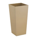 Paragüero cuadrado tapizado en piel vegana beige de 26x26x55 cm