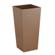 Bengaleiro quadrado estofado em pele vegan castanha de 26x26x55 cm