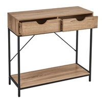 Consola Urban laminado natural con dos cajones de 80x75x30 cm