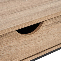 Consola Urban laminado natural con dos cajones de 80x75x30 cm
