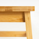 Taburete escalón de bambú natural de 38x26x25 cm