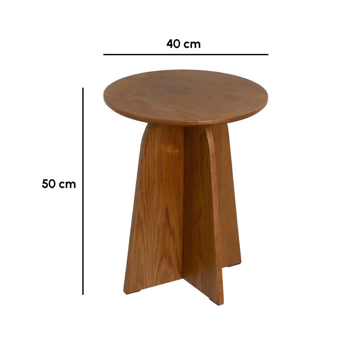Mesa Lateral em Madeira Laminada de Nogueira 40x40x50 cm