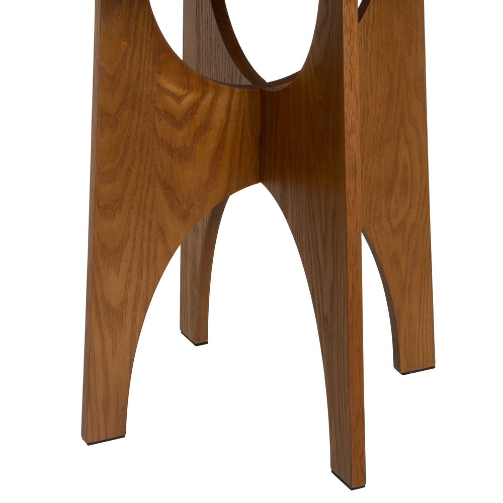 Mesa de noche de madera color nogal de 40x40x50 cm