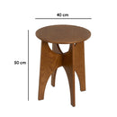 Mesa de noche de madera color nogal de 40x40x50 cm