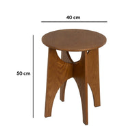 Mesa de noche de madera color nogal de 40x40x50 cm