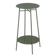 Mesa auxiliar redonda de tubo metálico verde de 30x30x60 cm