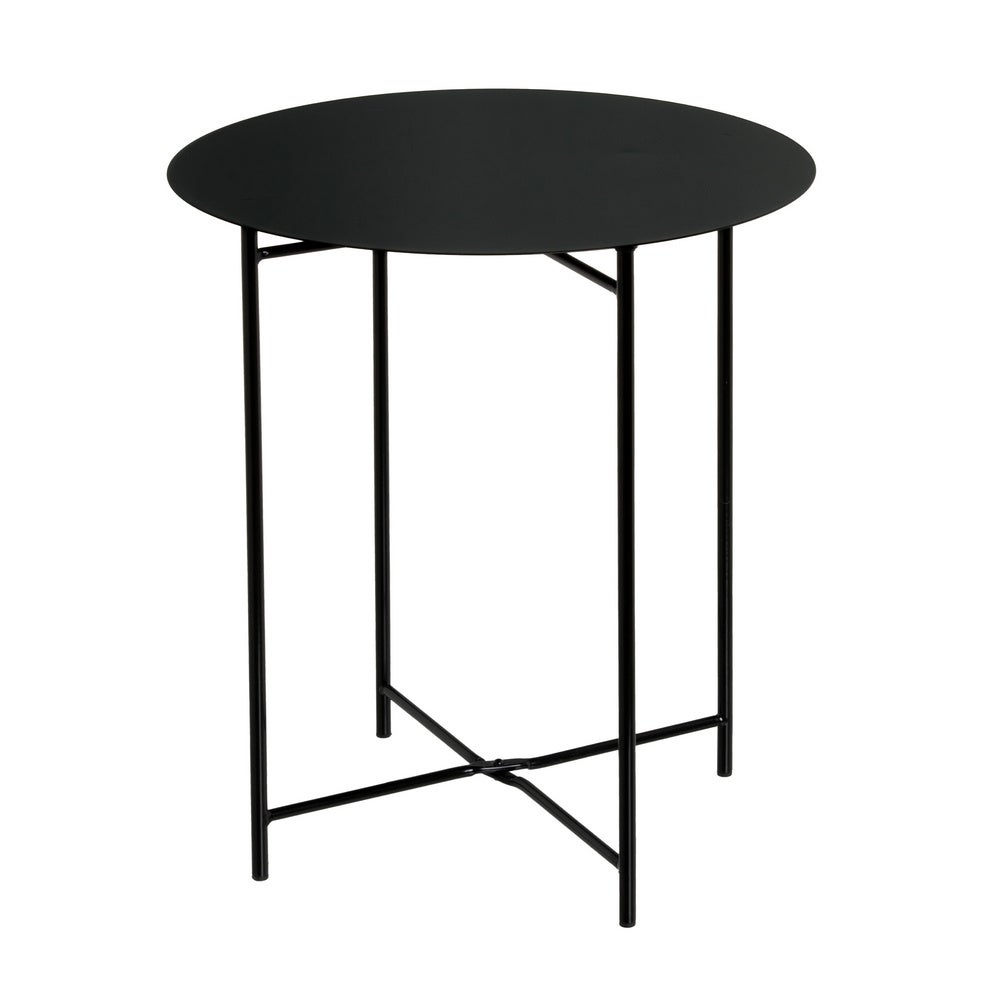 Mesa Auxiliar Metálica Negra 40x40x45 cm con Estrucrura Tubular