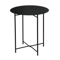 Mesa Auxiliar Metálica Negra 40x40x45 cm con Estrucrura Tubular