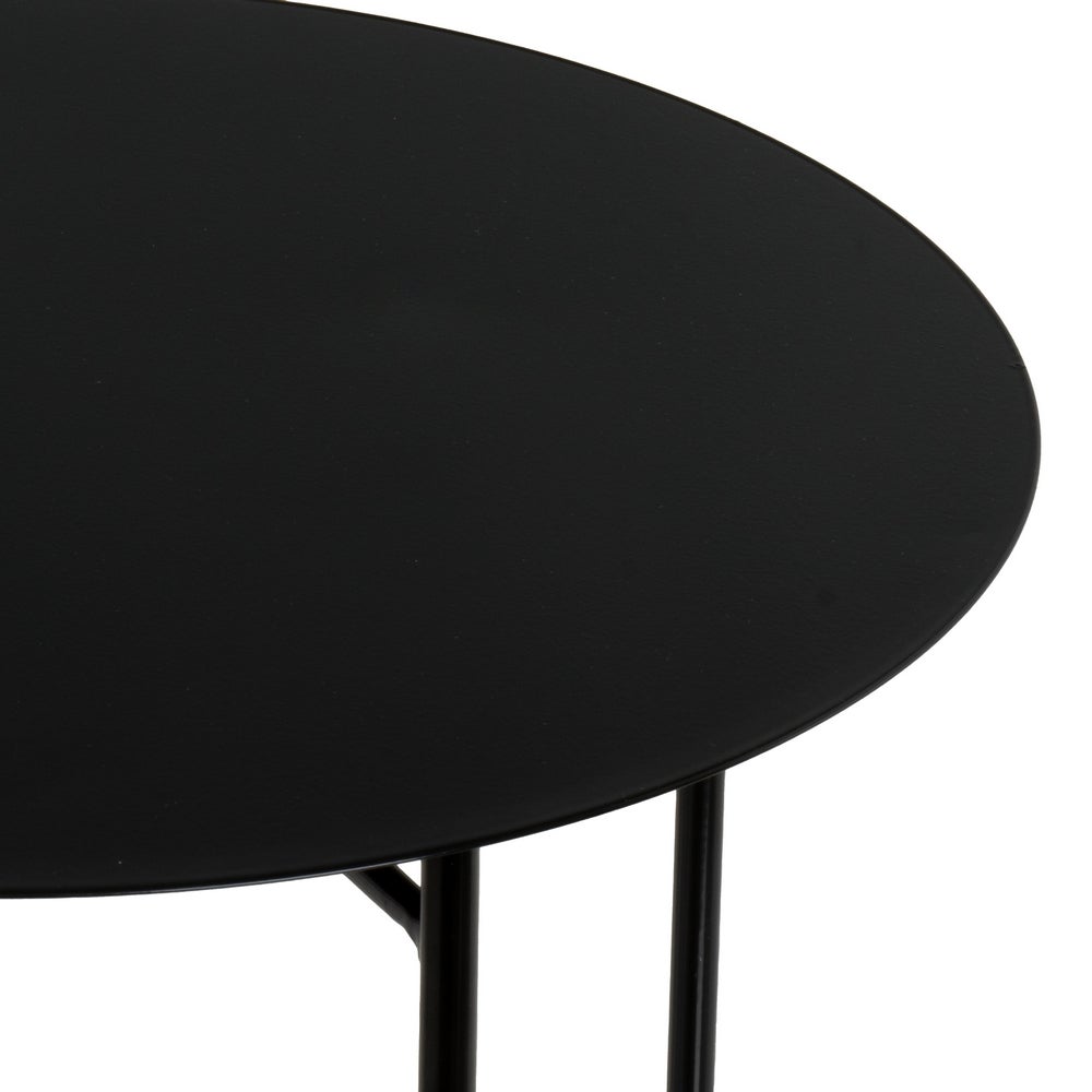 Mesa Auxiliar Metálica Negra 40x40x45 cm con Estrucrura Tubular