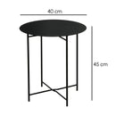 Mesa Auxiliar Metálica Negra 40x40x45 cm con Estrucrura Tubular
