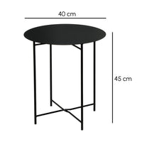 Mesa Auxiliar Metálica Negra 40x40x45 cm con Estrucrura Tubular