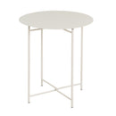 Mesa Auxiliar Metálica Beige 40x40x45 cm con Estrucrura Tubular
