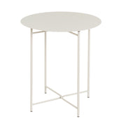 Mesa Auxiliar Metálica Beige 40x40x45 cm con Estrucrura Tubular