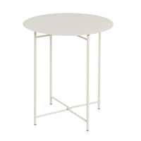 Mesa Auxiliar Metálica Beige 40x40x45 cm con Estrucrura Tubular