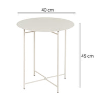 Mesa Auxiliar Metálica Beige 40x40x45 cm con Estrucrura Tubular