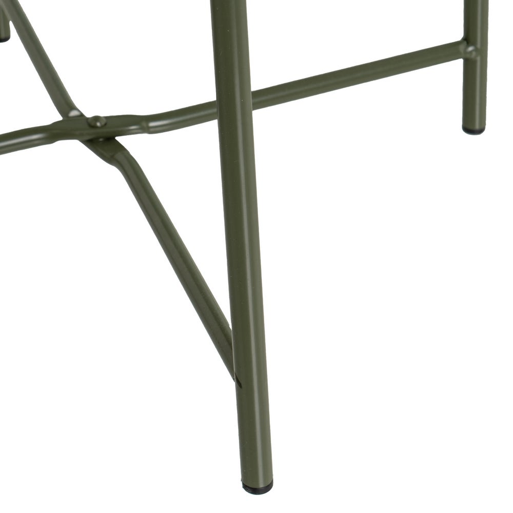 Mesa Auxiliar Metálica Verde 40x40x45 cm con Estrucrura Tubular