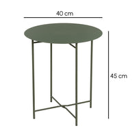 Mesa Auxiliar Metálica Verde 40x40x45 cm con Estrucrura Tubular