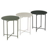 Mesa Auxiliar Metálica Verde 40x40x45 cm con Estrucrura Tubular