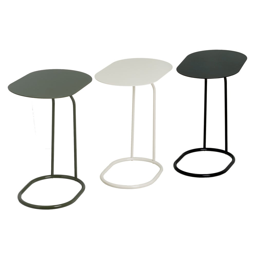 Mesa Auxiliar Lateral Metálica Negra 45x28x49 cm