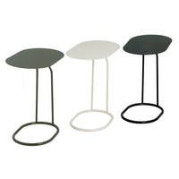Mesa Auxiliar Lateral Metálica Beige 45x28x49 cm