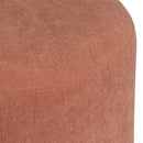 Puff taburete redondo tapizado en chenilla naranja de 40x45 cm