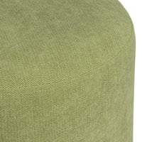Puff taburete redondo tapizado en chenilla verde de 40x45 cm