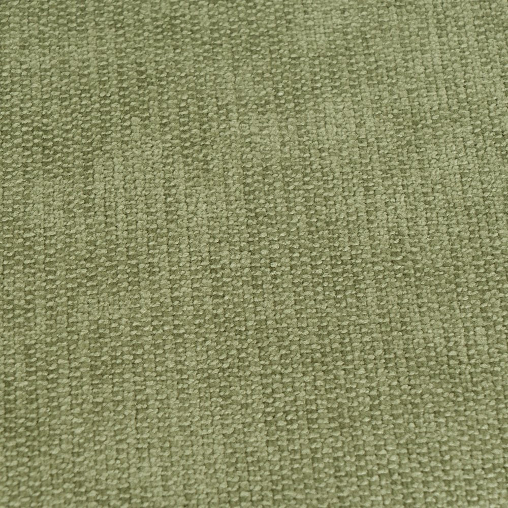 Puff taburete redondo tapizado en chenilla verde de 40x45 cm