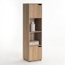 Estantería cubo 2 puertas de madera color natural de 120x30x29 cm