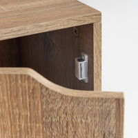 Estantería cubo 2 puertas de madera color natural de 120x30x29 cm