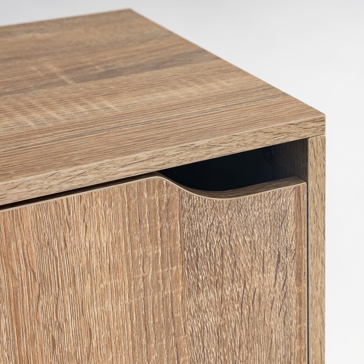 Estantería cubo 2 puertas de madera color natural de 120x30x29 cm