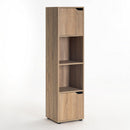 Estantería cubo 2 puertas de madera color natural de 120x30x29 cm