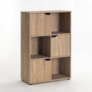 Estantería Cubo con puertas natural de 90x60 cm