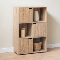 Estantería Cubo con puertas natural de 90x60 cm