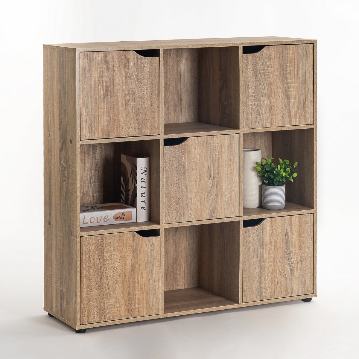 Estantería de puerta de madera marrón de 90x29x89 cm