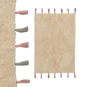 Alfombra de Algodon Beige Lavable 90x60 cm