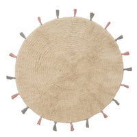 Alfombra de Algodon Beige Lavable 90x90 cm