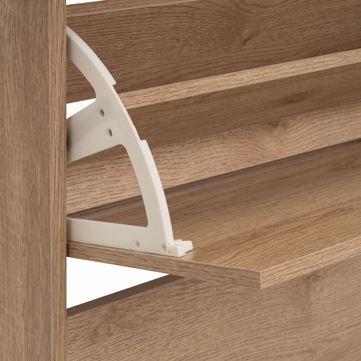 Mueble zapatero estrecho roble con 3 puertas para 12 pares de 60x24x115 cm