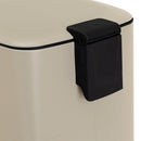 Papelera cuadrada de pedal beige de 20 litros de 37x27x45 cm